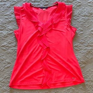 Tommy Hilfiger Vibrant coral Ruffle Blouse